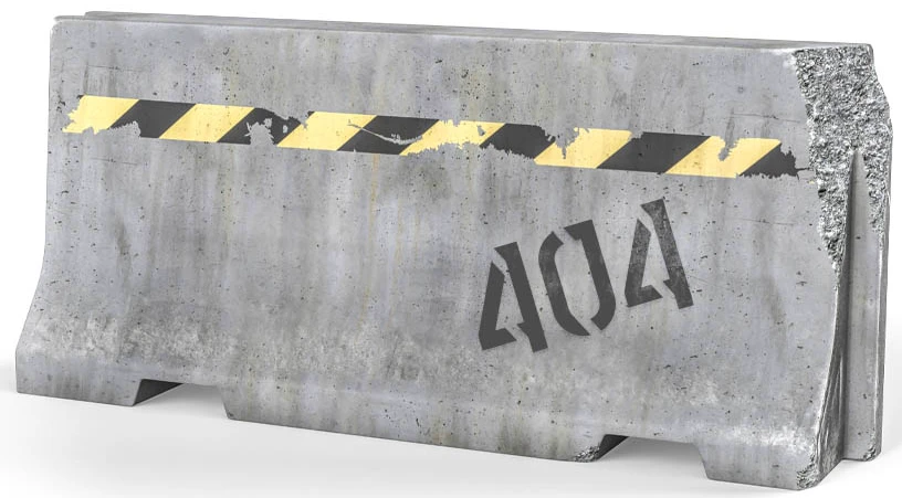 Error page 404 cement block.