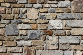 A close-up of a stone wall.