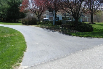 A road with trees in the background.